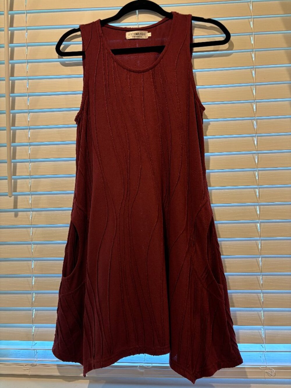 KATHMANDU Imports Burgundy Sleeveless Dress Sz S